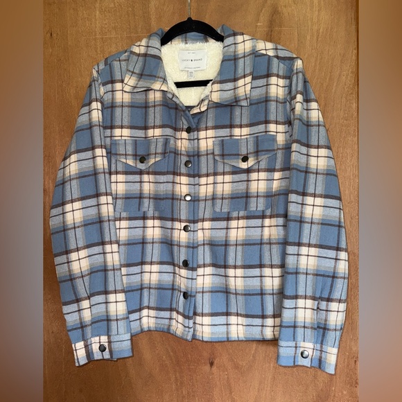 Lucky Brand Jackets & Blazers - Lucky Brand Blue and Cream Plaid Jacket